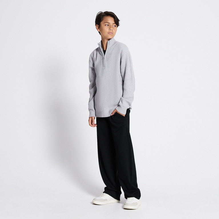Half-zip sweater "Ruben zip" Grey Melange 2